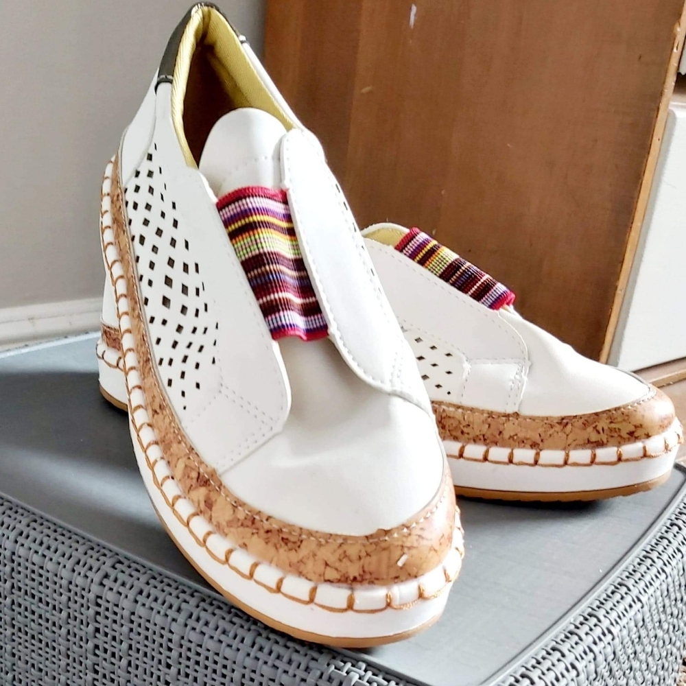 White flats with a splash of color